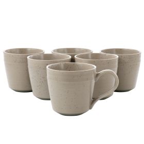 Gibson Milbrook 6 Piece 15 Ounce Stoneware Mug Set in Mocha