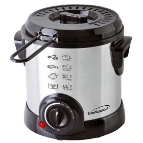 Brentwood 1 Liter Electric Deep Fryer in Stainless Steel