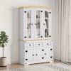 Highboard Corona White 44.1"x16.9"x77.2" Solid Wood Pine