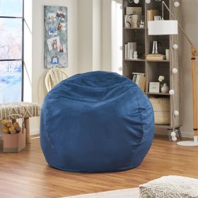 Kaina Modern Microfiber 5 Foot Bean Bag, Midnight Blue