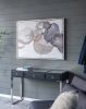 47" x 35.5" Large Modern Oil Painting, Hand Painted Abstract Gray Brown Watercolor Texture