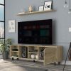 TV Stand for TV´s up 70" Estocolmo, Four Open Shelves, Light Oak Finish