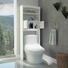 Space-Saving Rack Shelf Bathroom Organizer Over The Toilet Storage Cabinet with Adjustable Shelves