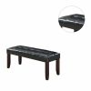 Dining Room Furniture 1x Bench Black Faux Leather Cushion Tufted Seat Wooden Base Comfort Seat Kitchen Dining