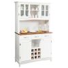 Kitchen Storage Cabinet Cupboard with Wine Rack and Drawers