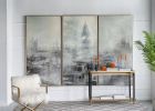 35.5" x 71" Foggy City Rectangle Framed Wall Art Canvas Print, Wall Decor for Living Room Bedrrom Entryway Office, Set of 3