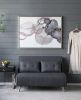 47" x 35.5" Large Modern Oil Painting, Hand Painted Abstract Gray Brown Watercolor Texture