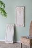 Set of 2 Large Wooden Rectangle Hanging Panels with Distressed White Finish, 15.5" x 36"