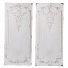 Set of 2 Large Wooden Rectangle Hanging Panels with Distressed White Finish, 15.5" x 36"