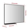 Modern Bathroom Mirror With Storage Shelf Rectangular Black Wall Mirrors for Bathroom Living Room Bedroom Hanging Mirror Aluminum Frame 40x30 Inch