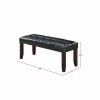 Dining Room Furniture 1x Bench Black Faux Leather Cushion Tufted Seat Wooden Base Comfort Seat Kitchen Dining