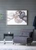 47" x 35.5" Large Modern Oil Painting, Hand Painted Abstract Gray Brown Watercolor Texture