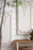 Set of 2 Large Wooden Rectangle Hanging Panels with Distressed White Finish, 15.5" x 36"