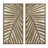 Birch Palms Two-tone 2-piece Wood Panel Wall Decor Set