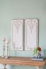 Set of 2 Large Wooden Rectangle Hanging Panels with Distressed White Finish, 15.5" x 36"