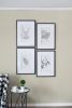 Set of 4 Botanical Wall Art Prints, Home Decor for Living Room, Dining Room, Bedroom, Hallway, 20" x 28"