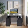 15mm MDF Portable 1pc Door with 3pcs Drawers Computer Desk (A Box) Black