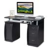 15mm MDF Portable 1pc Door with 3pcs Drawers Computer Desk (A Box) Black