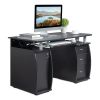 15mm MDF Portable 1pc Door with 3pcs Drawers Computer Desk (A Box) Black