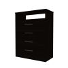 Elwood 2 Piece Bedroom Set, Drawer Dresser + Shoe Rack, Black