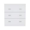 Three Drawer Dresser Whysk, Superior Top, Handles, White Finish