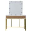 FCH Single Mirror With 2 Drawers And Light Bulbs, Steel Frame Dressing Table White