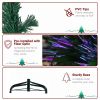 6ft Top With Stars PVC Material Fiber Optics 36 Lights With Snowflakes Colorful Color Change 230 Branches Christmas Tree Green