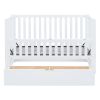 Crib with Drawers and 3 Height Options, White