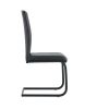 Dining chairs set of 2, Black PU Chair modern kitchen chair with metal leg