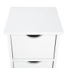 Floor Cabinet, Wooden Side Storage Organizer, 4 Drawers Free-Standing Cabinet for Bathroom/Hallway/Living Room, White