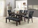 Dining Room Furniture 1x Bench Black Faux Leather Cushion Tufted Seat Wooden Base Comfort Seat Kitchen Dining