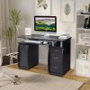 15mm MDF Portable 1pc Door with 3pcs Drawers Computer Desk (A Box) Black