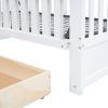 Crib with Drawers and 3 Height Options, White