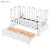 Crib with Drawers and 3 Height Options, White