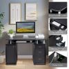 15mm MDF Portable 1pc Door with 3pcs Drawers Computer Desk (A Box) Black