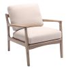 Wood Frame Armchair, Easy Assembly Mid Century Modern Accent Chair Lounge Chair for Living Room, Bedroom, Home Office,Tan Linen