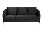 Sofia Black Velvet Modern Chic Sofa Couch