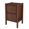 Mid Century Modern Wood 2-Drawer Nightstand Bedside Table for Bedroom, Living Room, Rich Walnut