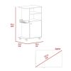 Kitchen Cart Kryot, Single Door Cabinet, Four Casters, White Finish