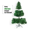 8FT Christmas Tree with 1138 Branches Folding Metal Christmas Tree Stand, Xmas Pine Tree for Indoor Outdoor Holiday Decoration