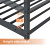 Twin size bunk bed with ladder, adjustable bottom, noiseless, black,77.2'' L x 40.7'' W x 59.4'' H