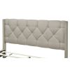 Queen Size Storage Bed Linen Upholstered Platform Bed with Two Drawers - Beige