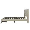 Queen Size Storage Bed Linen Upholstered Platform Bed with Two Drawers - Beige