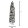 7.5ft Pointed Pencil Shape PVC Material Green Flocking 350 Warm Color Clearance Lights 641 Branches Christmas Tree