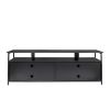 80-inchTV cabinet Stands Wood Grain Large Storage Cabinet for Living Room Bedroom; Black