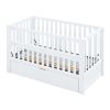 Crib with Drawers and 3 Height Options, White