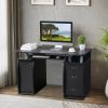 15mm MDF Portable 1pc Door with 3pcs Drawers Computer Desk (A Box) Black