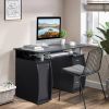 15mm MDF Portable 1pc Door with 3pcs Drawers Computer Desk (A Box) Black