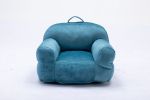 Kid's Bean Bag Chair Velvet Fabric Memory Sponge Stuffed Bean Bag Chair For Children,Blue