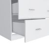 Three Drawer Dresser Whysk, Superior Top, Handles, White Finish